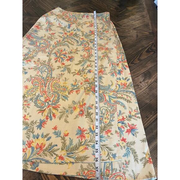 Talbots Floral Wrap Skirt Women 6 Fairy Beach Resort Colorful Summer Wedding VTG - Picture 5 of 9